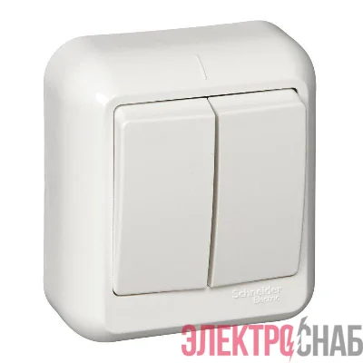 Выключатель 2-кл. ОП Прима 10А IP20 бел. (опт. упак) SchE VA5U-214-B