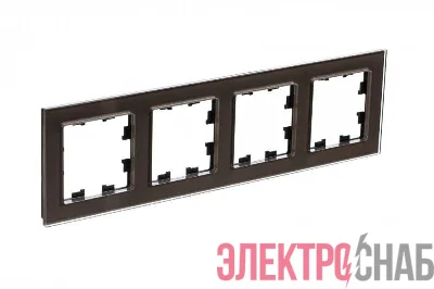 Рамка 4-м ATLASDESIGN NATURE стекло мокко SchE ATN320604