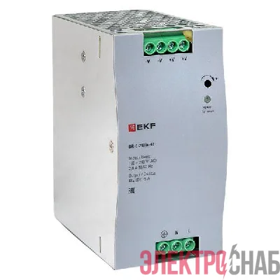 Блок питания на DIN-рейку 240Вт Uвх ~ 220В AC Uвых - 48В DC постоянного тока EKF DR-E-240W-48