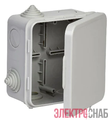 Коробка распаячная ОП 100х100х50 IP54 КМ41256 откид. крышка 8 вводов (7035) IEK UKO31-100-100-050-K03-54
