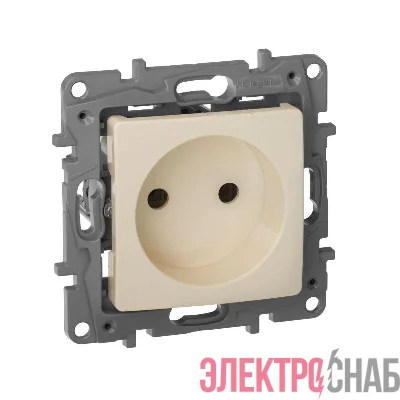 Розетка 1-м СП Etika 16А IP20 250В 2P без заземл. немецк. стандарт винтов. клеммы механизм сл. кость IEK 672320