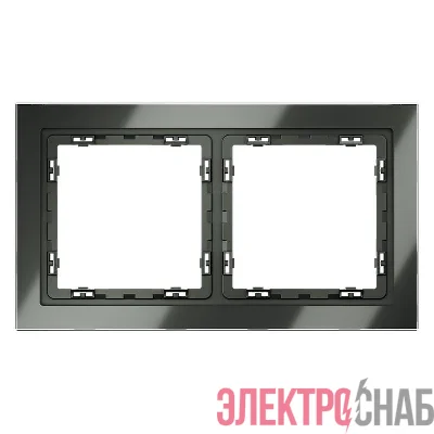 Рамка 2-м S70 стеклян. титан Voltum VLS110206