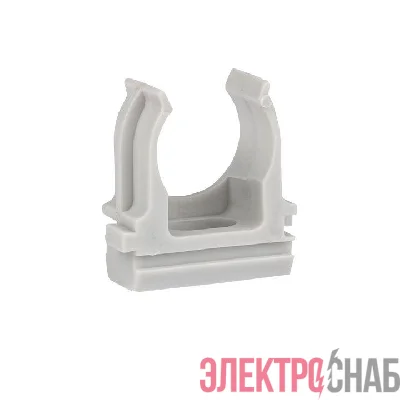 Держатель для труб (клипса) d20мм сер. (уп.100шт) Plast EKF derj-z-20n
