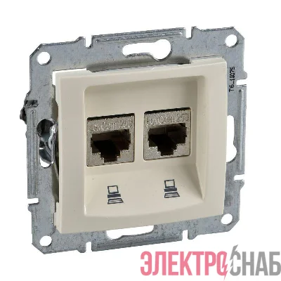 Розетка компьютерная 2-м СП Sedna RJ45 кат.5E UTP неэкранир. механизм беж. SchE SDN4400147