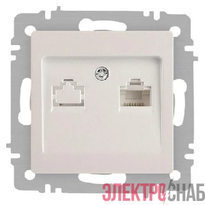 Розетка компьютерная 1-м СП Accent 6-303-06 RJ45 IP20 перламутр. Intro Б0063636