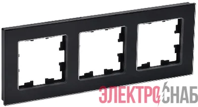 Рамка 3-м BRITE РУ-3-2-БрЧ стекло черн. IEK BR-M32-G-K02