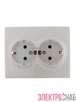 Розетка 2-м СП Karina с заземл. термопласт жемчуж./бел. перламутр. LEZARD 707-3000-127B