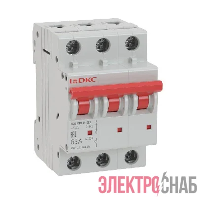 Выключатель нагрузки модульный 3п 63А YON MD63P DKC MD63P-363