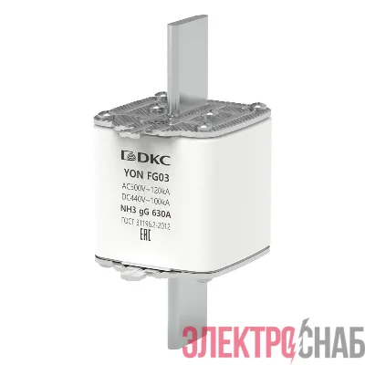 Предохранитель YON ножевого типа FG3 с одинарной индикацией 630А DKC 1FG03-0630
