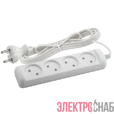 Удлинитель 4х3м без заземл. 6А IP20 UX-4-3m ШВВП 2х0.75 Эра Б0038560