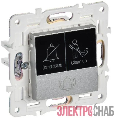 Кнопка звонка SKANDY 10А SK-V17S для отелей с индикацией серебр. IEK SK-V14-2-10-K23