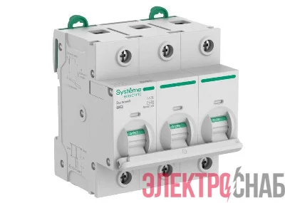 Выключатель автоматический 3п B 63А 10кА Systeme9 400В 27мм SE S9H31363