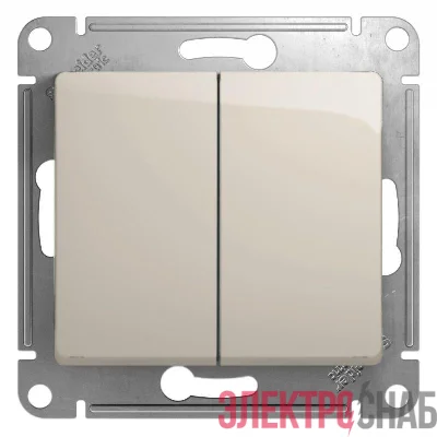 Выключатель 2-кл. СП Glossa 10А IP20 (сх. 5) 10AX механизм молочн. SE GSL000951