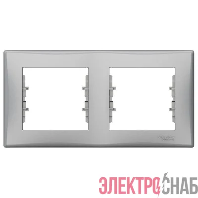 Рамка 2-м Sedna горизонт. алюм. SchE SDN5800360
