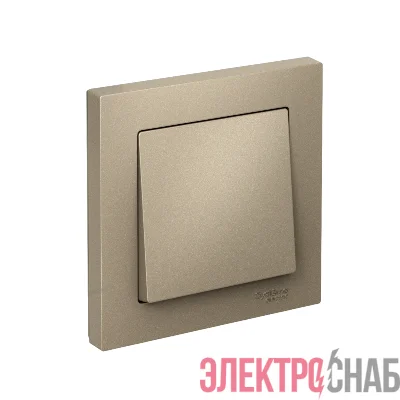 Выключатель 1-кл. СП AtlasDesign 10А IP20 (сх. 1) 10AX в сборе шампань SE ATN000512