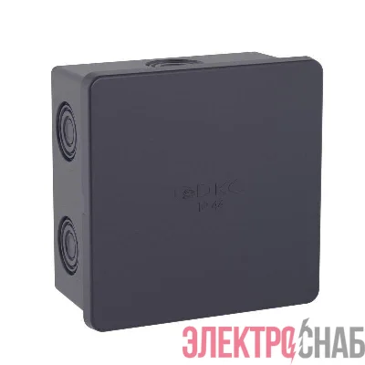 Коробка ответвит. с 6 кабельными вводами d20мм IP44 80х80х40мм черная DKC 53700B