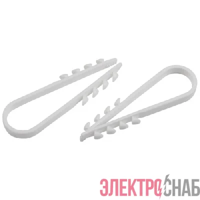 Дюбель-хомут 5-10мм для круглого кабеля NO-224-556 бел. (уп.10шт) Эра Б0066270