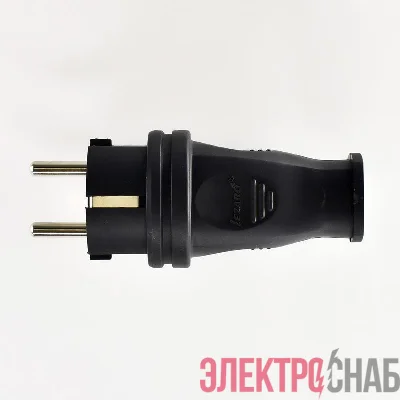 Вилка кабельная 1ф 1х16А 2P+E 220-240В IP44 каучук LEZARD 106-0400-0105/105