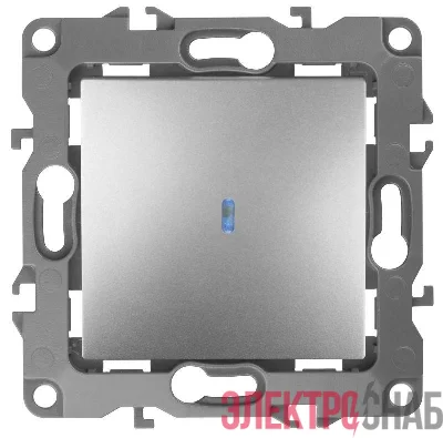 Выключатель 1-кл. СП Эра12 12-1102-03 10А IP20 250В 10AX с подсветкой механизм алюм. Эра Б0014635