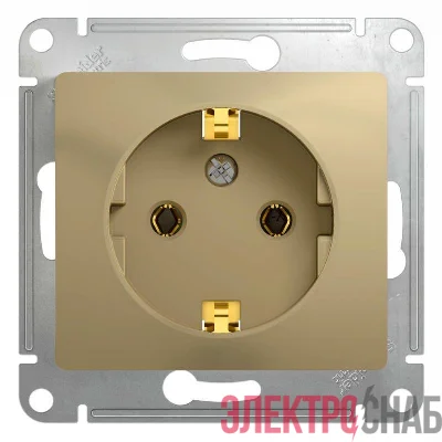 Розетка 1-м СП Glossa 16А IP20 с заземл. механизм титан SE GSL000443
