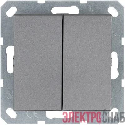 Выключатель 2-кл. 10А IP20 механизм алюм. Jasmart G3023S