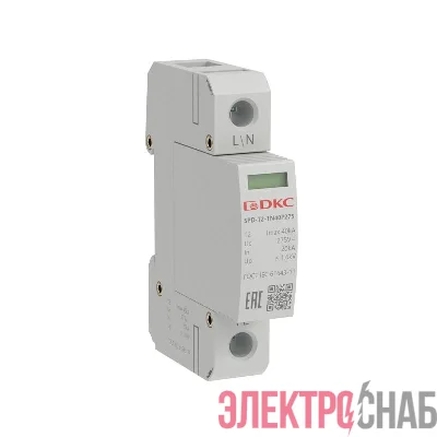 Устройство защиты от импульсных перенапряжений УЗИП тип 2 1п Imax 40кА со сменным модулем Un 275В YON SPD-T2-1N40P275