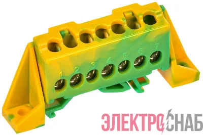 Шина PE "земля" в комб. изол. "Стойка" 6х9-7-ЖЗ TEKFOR IEK TF-NN10-07-DP-K52
