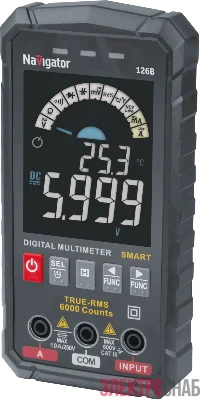 Мультиметр 95 770 NMT-Mm-126B True RMS Smart цветной дисплей Navigator 95770