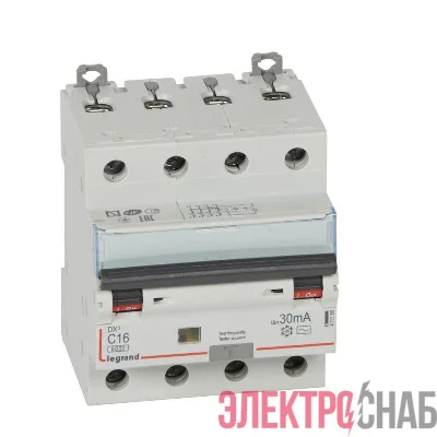 Выключатель автоматический дифференциального тока 4п C 16А 30мА тип AC 10кА DX3 4мод. Leg 411186