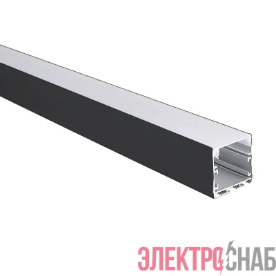 Профиль накладной PAL 3535-BLACK (комплект 2м 2глухих заглушки рассеиватель матов. 4клипсы крепежных) 2м анод. Pro JazzWay 5059054