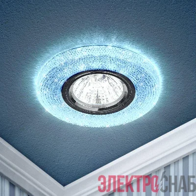 Светильник DK LD1 BL декор со светодиод. подсветкой GU5.3 220В 50Вт гол. ЭРА Б0018774