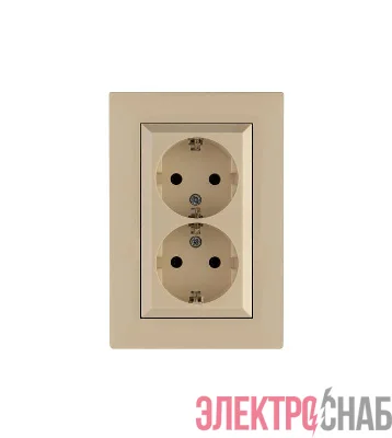 Розетка 2-я Karea RIZZ с заземл. крем Makel 88010082