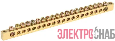 Шина PEN "земля-ноль" 6х9мм 20/2 (20групп/крепеж по краям) IEK YNN11-20-100