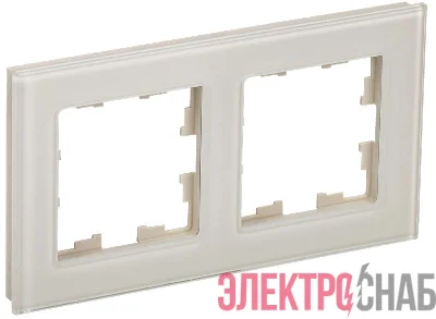 Рамка 2-м BRITE РУ-2-2-БрВа стекло ванильн. IEK BR-M22-G-K10