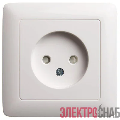 Розетка 1-м СП 1мод. Хит 10А IP20 250В без заземл. защ. шторки бел. SE RS10-135-B