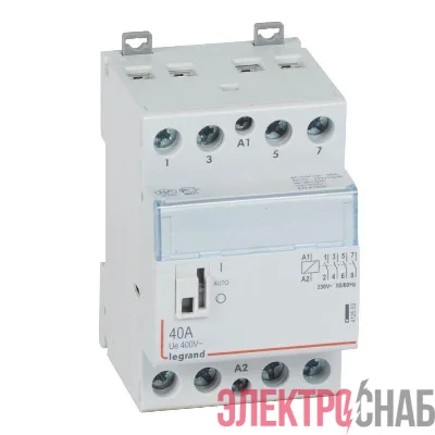 Контактор мод. 40А/4п 4НО 230В с ручкой упр. CX3 Leg 412553