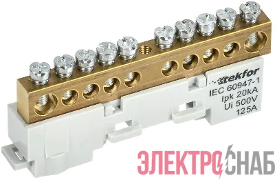 Шина L "фаза" неизол. на универс. держ. 8х12-10-Ср TEKFOR IEK TF-NN20-10-DL-K03
