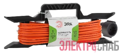 Удлинитель силовой UFx-1-2x1.0-10m-IP44 на рамке б/з 1 гнездо 10м ПВС 2х1 Эра Б0043039