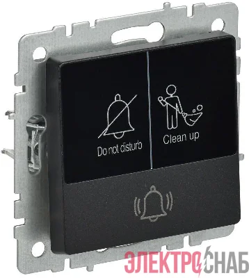 Кнопка звонка BRITE 10А ВС10-1-9-БрЧ для отелей с индик. механизм черн. IEK BR-V14-2-10-K02