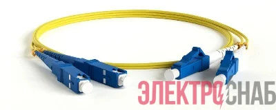 Патч-корд FC-D2-9-LC/UR-SC/UR-H-1M-LSZH-YL волоконно-оптический (шнур) SM 9/125 (OS2) LC/UPC-SC/UPC duplex LSZH 1м Hyperline 28387