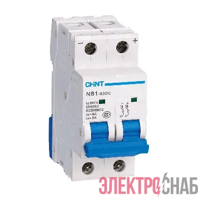 Выключатель автоматический модульный 2п C 6А 6кА NB1-63DC 500В DC (R) CHINT 182717
