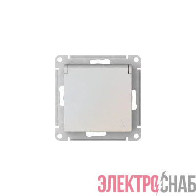 Розетка AtlasDesign 16А IP20 с заземл. защ. шторки с крышкой быстрозажим. клем. механизм жемчуж. SE ATN000446S