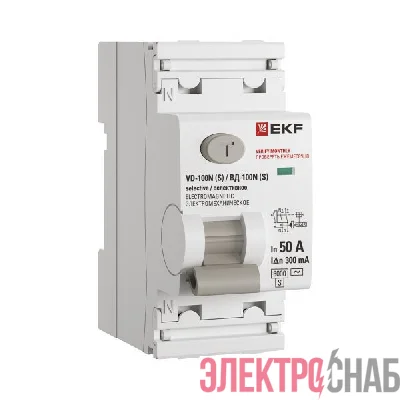 Выключатель дифференциального тока 2п 50А 300мА тип AC 6кА ВД-100N (S) электромех. PROxima EKF E1026MS50300