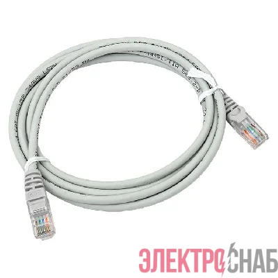 Патч-корд кат.5E UTP неэкранир. LSZH сер. 2.0м TERACOM PRO EKF TRP-5EUTP-LSH-2M-GY