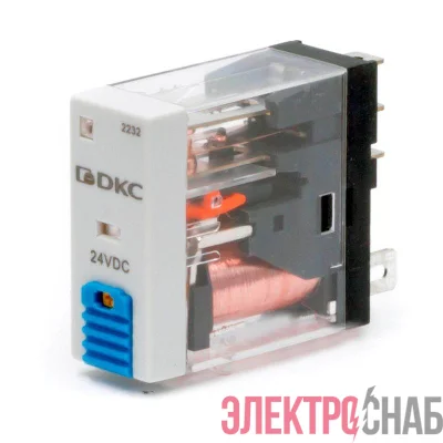 Реле одиночное 24В DC 1 прекидн. контакт тестовая кнопка DKC IR-24DC-1CO-D
