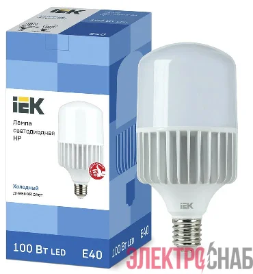 Лампа светодиодная HP 100Вт 230В 6500К E40 IEK LLE-HP-100-230-65-E40