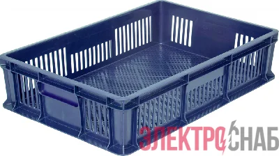 Ящик 600х400х140 мм перфорированный без ручек синий 705.01.02 705.01.02