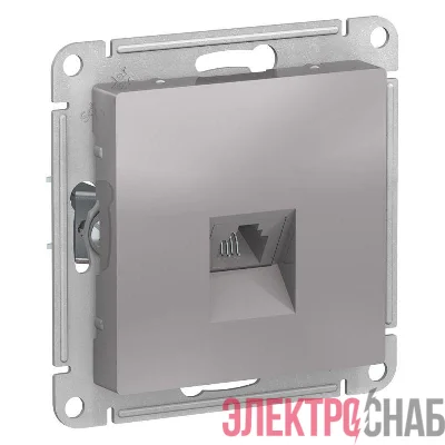 Механизм розетки телефонной 1-м СП AtlasDesign RJ11 алюм. SchE ATN000381