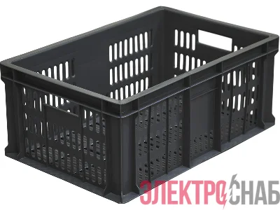 Ящик 600х400х250 с перфорацией  чёрный 201 201