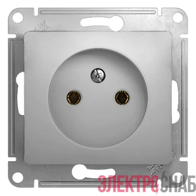 Розетка 1-м СП Glossa 16А IP20 без заземл. механизм алюм. SE GSL000341